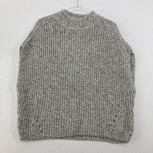 New GAP size XL Light Gray Mock Neck Sleeveless Chunky Cozy Sweater